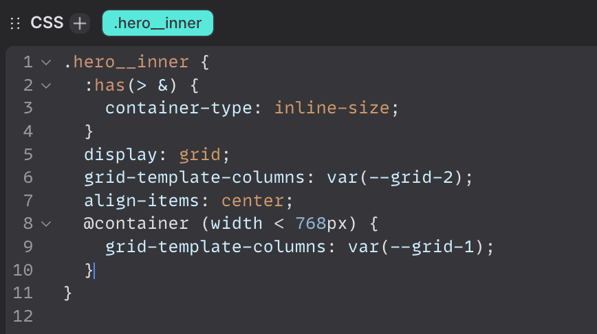 CSS-Code für responsives Grid-Layout.