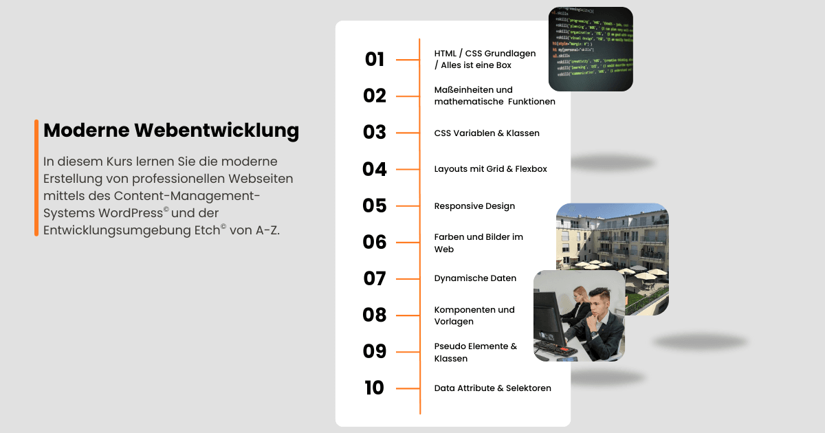 Moderne Webentwicklungskurse mit CMS und Etch.
