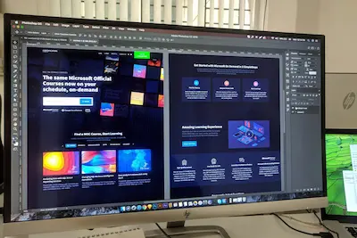 Grafikdesign auf einem großen Monitor